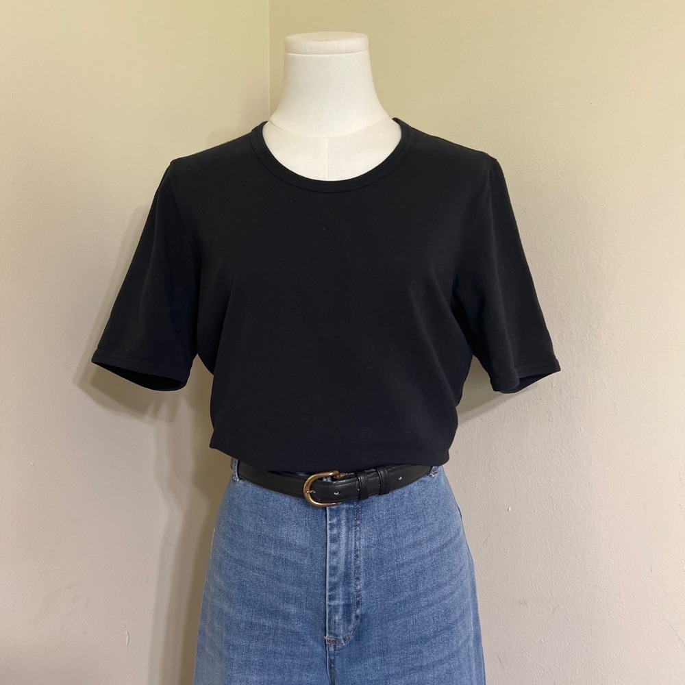 Uniqlo U Womens Crew Neck Short Sleeve T-Shirt Black XL 425953